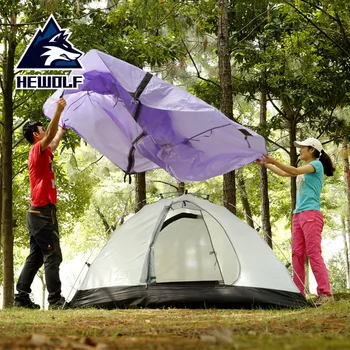 HEWOLF 2 Person 4 Sæson Camping Telt Udendørs Camping Telt 210T 210D Aluminium Vandtæt Camping Vandring Telt 2.65 kg Ultralet