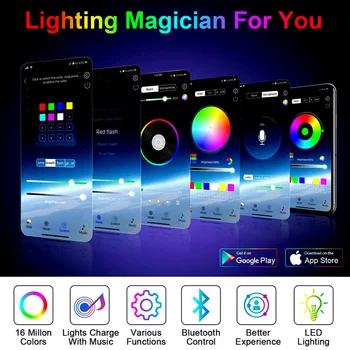 Christmas Tree Dekoration Lys Tilpasset Smart Bluetooth LED Personlig String Lys App-Fjernbetjening, Lys Dropship