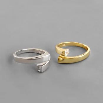 Ægte 925 sterling sølv forlovelsesringe aneis feminino, mode micro cubic zirconia kvinders ring guld farve bague smykker