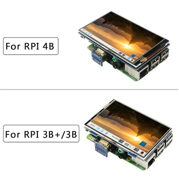 Raspberry Pi 4 tommer 3,5-tommers LCD-Touch Skærm, 480x320 til 1920x1080 IPS Baggrundslys Justerbar Skærm til RPI 4B/B+/3B/Nul PC