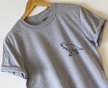 Dinosaur Pocket T-shirt Tee Høje Kvalitet Casual Bomuld t-shirt til Kvinder Sjove grafiske t-shirt sommer stil tøj tees drop skib