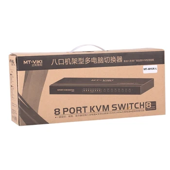 MT-VIKI 8 Port KVM Switch med Kabelforbundne Fjernbetjening Smart Manuel-Tasten Tryk på VGA USB-1U Rack-mount til PC NVR MT-801UK-L