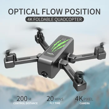 2020 Nye H5 RC Drone med 4K Kamera Wifi FPV Optisk Flow Dual Camera Sammenklappelig Quadcopter Drone Stabilisering Gimbal 50X Zoom