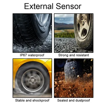 Auto Sikkerhed Alarm Spare Brændstof Digital LCD-Display 6 Sensorer Tire Pressure Monitoring System Solar Smart Bil TPMS