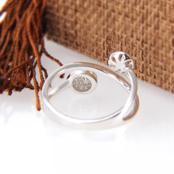 CLUCI Sølv 925 Zircon Kvinder Pearl Ring Montering Smykker til Jubilæum Engagement 925 Sterling Sølv Ringe, Smykker SR1058SB