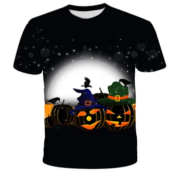 2020 Nye Sommer Drenge hot salg Halloween Græskar lygter T-Shirt med Print Mode Kids T-Shirt Til Dreng polyester Børn T-Shirt