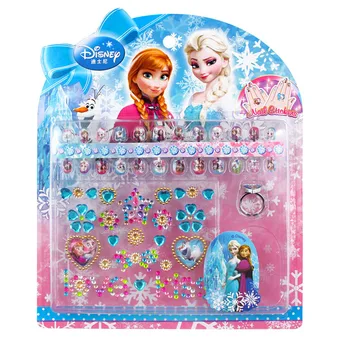 Disney autentisk children ' s tre-dimensionelle nail stickers Frosne Prinsesse gaveæske klistermærker pige ring boxed sæt ind
