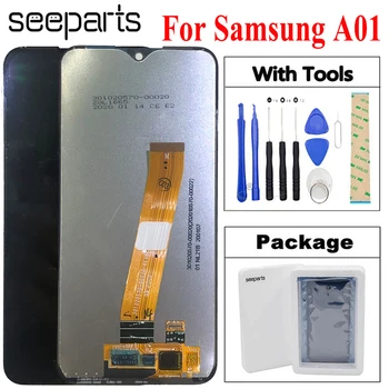 Testet Arbejder For Samsung Galaxy A01 LCD-Touch Screen Digitizer Assembly For Samsung A01 LCD-SM A015F A015G A015M LCD -
