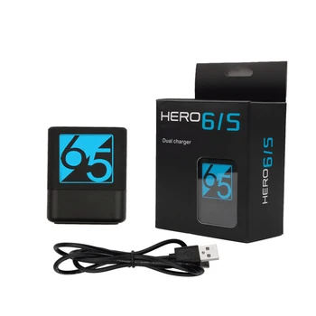 2stk 1600mAh HERO 7 batería +Oplader med type C-kabel til GoPro Hero 5 Go Pro Hero 6 7 Batteri Hero6 hero7 Sort Kamera