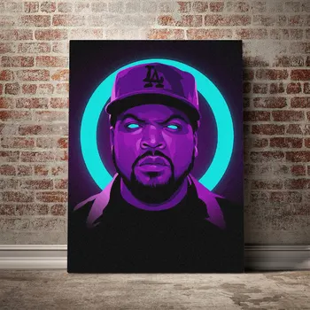Ice Cube Neon Pop art Plakat Lærred Væg Kunst, Dekoration prints for levende Barn Børn værelses Hjem soveværelse indretning maleri
