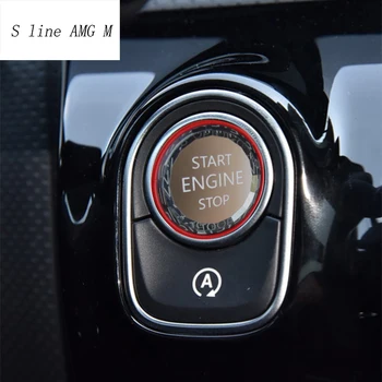 Bil styling MOTOR START-STOP-kontakten knappen Dække Klistermærker Til Mercedes Benz A-Klasse W177 GLE W167 GLB Interiør Auto Tilbehør