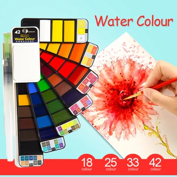 18/25/33/42 top farve solid akvarel pen sæt sammenklappelig regnskabsmæssige akvarel maling kreative akvarel maling tegning