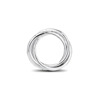 Ægte 925 Sterling Sølv Klare CZ Hvirvlende Symmetri Ring for Kvinder Bryllup Smykker Sølv 925 anillos mujer