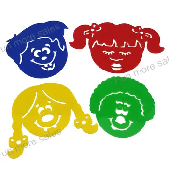 4Designs Stencils Børn tegning skabeloner af Plast sjov ansigtsmaling yrelser DIY baby børn hot pædagogisk legetøj 102-162mm