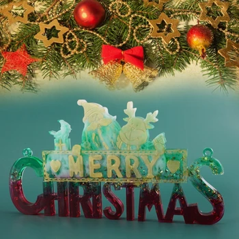 Crystal DIY Epoxy Harpiks Skimmel Jul Breve Ornamenter, der er Anført Indretning Vedhæng Silicone Mould