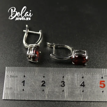 Bolai,Naturlig granat oval 7*9mm øreringe, enkle design stil, velegnet til en bred vifte af lejligheder til at bære populære smykker