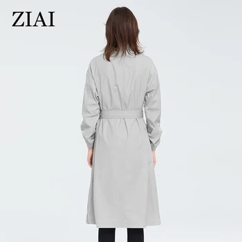 ZIAI 2020 foråret jakke kvinders lange lys beige cool jakker mode kvindelige pels outwear top mærke kvalitet på lager ZS-7090