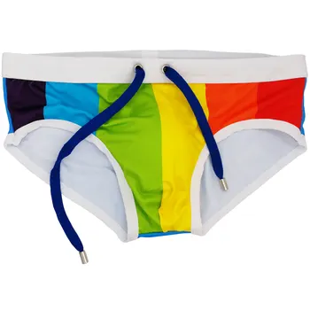 Gay Swimwear Mænd Push Up Rainbow Svømme Trusser Kufferter Herre Sexet Undertøj Badedragt Badebukser Suring Bikini Beach Shorts