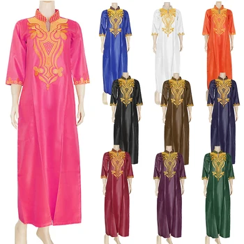 GRATIS FORSENDELSE Abaya Afrikansk Kjortel batik stof Ramadan tøj, Broderi Kaftan Jibab Islamiske Muslimske Kjole galabia for women2651