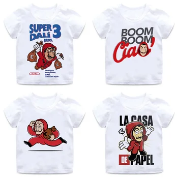 La Casa De Papel T-Shirt Børn, Sjove Tegneserie Penge Heist Børn Tshirt Hus af Papir Kawaii Bella Ciao Grafisk T-shirt til Børn