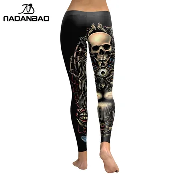 NADANBAO 2021 Nye Leggings 3D Skull Hoved Leggins Til Kvinder Girl Lion Trykt Træning Legging Slank Elastiske Bukser, Legins