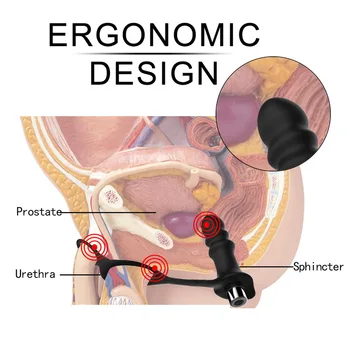 DIBE 10-mode Slå Prostata Massager Stimulator for Mænd Masturbator Butt Plug-Vibrating Ring Forsinkelse Silikone Anal Vibrator