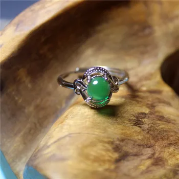 Engros Mode Smykker Grønne Kalcedon Euro-Amerikansk Special Sølv forgyldt ring for Kvinder funktion kortfattet namour charme Gave