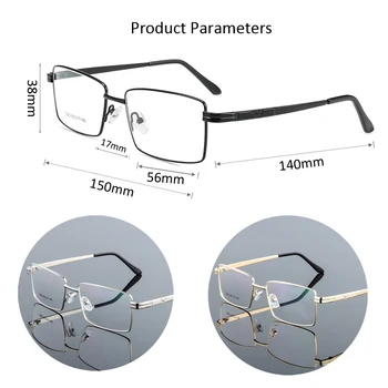 Elbru Mænd Titanium Legering Briller Frame Mode Mandlige Pladsen Ultralet Briller Recept Briller Metal Frame Briller