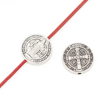 20 x Antik Guld/Sølv Farve Saint Benedict Medalje Krucifiks på Tværs af Spacer Perler til en Halskæde Armbånd Smykker at Gøre
