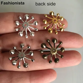 Fashionista 100 stk Blomsten Støvvejen Form Perle Caps,20mm Guld-farve / Sølv-farve / Stål / Bronze,Metal Perle Caps For DIY Håndværk