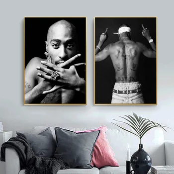 2pac shakur Plakater og Prints Tupac Amaru Shakur Rap Lyrics Lærred Kunst Maleri Gangsta Rap Billeder Hjem Værelses Væg Kunst, Indretning