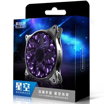 Pccooler PC-SK120 stjernehimmel 120mm Fan RGB LED Case Fan justerbar 7 Belysning Farver RGB-kabel Kontrol For PC-Sag/CPU Fan