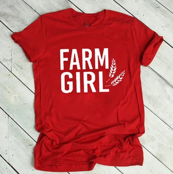 Farm Girl Shirt Landmænd Hustru Land Pige slogan grafisk sjove bomuld casual grunge tumblr t-shirt med vintage tee street style top