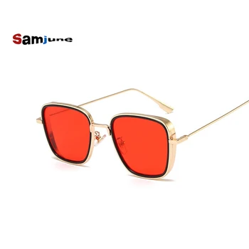 Samjune Luksus Kabir Singh, Indien Film Solbriller Mænd Firkantet Guld Ramme Cool Solen Nuancer Brand Design-Røde Briller til mænd UV400