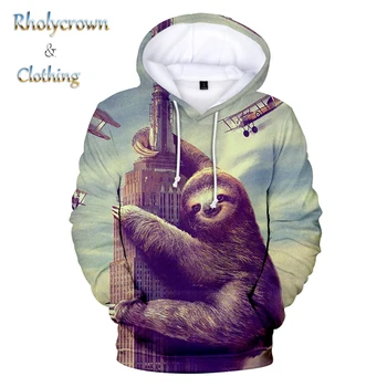 2020 Mode til Kvinder og Mænd Hooded Sweatshirt Sloth Børns 3D Hoodie Hip Hop Harajuku Print Sloth Drenge / Piger Sweatshirt