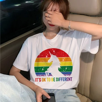 Harajuku Rainbow Nye Kawaii T-Shirt Kvinder Mode koreansk Stil Ullzang T-shirt Pige 90'erne Grafisk Tshirt Mode Top Tees Kvindelige