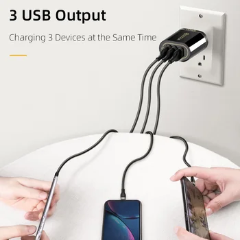 QGEEM Hurtig Opladning 3.0 3 USB-Oplader til iPhone Hurtig Oplader til Xiaomi QC 3.0 Bærbare Oplader Oplader Adapter