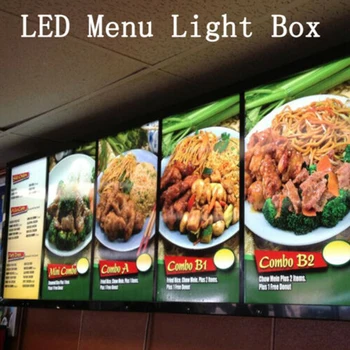 A1/A2/A3/A4 Reklame LED Lys Boxed Restauranter Menu Aluminium Led Plakat lyskasse Markedsføring af Produkter, lyskasser