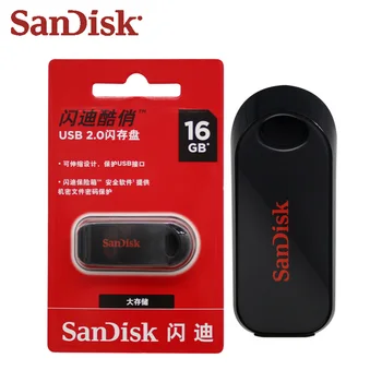 Original SanDisk USB-Flash-Drev, 32gb, 64gb 16gb Mini Sort-Tasten Stick Memory Stick Reelle Kapacitet USB 2.0-Harddisk Til Computer