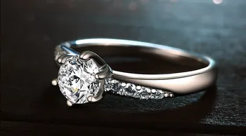 Vielsesringe for Kvinder Ny Hot Sell 925 Sterling Sølv Super Shiny Cubic Zirconia Ring Damer' Smykker Gave Drop Shipping