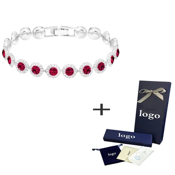 SWA Høj Kvalitet Ny ENGLEAGTIGE Armbånd Smukke Røde Krystal Elegant Dame Smykker til Veninder til at Sende Romantiske Gaver