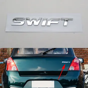 For Suzuki Swift Emblem Bil Logo Klistermærke 3D-Brev Ord, Bag Bagagerum ABS-Plast Krom Sølv Navneskilt Auto Badge Decal