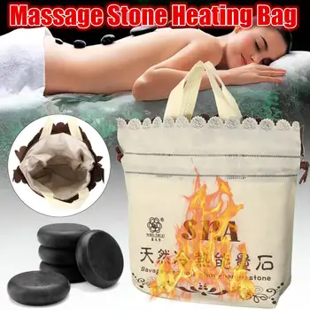 Natural Massage med Varme Sten Varme Pose Varmere Varmelegeme Enhed Electric Massager SPA-Rock Energi, Sten Sæt Basalt Afslappende Kit