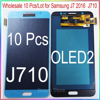 Engros 10 Stk/Masse til Samsung J7 2016 J710 LCD-Skærm med touch Digitizer assembly OLED2