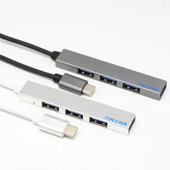 4-i-1 USB-Hub Type-C USB-C Adapter Med 4 USB-3.1-Port Til Pro T-809A
