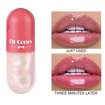 3Pcs/sæt Mini-Kapsel Lip Plumper Olie Crystal Jelly Lip Gloss Skinnende Klart Fugter Læbe Olie Skønhed Gøre Op Liquid Lipstick