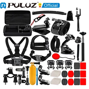 PULUZ Action Kamera Tilbehør Kits til GoPro HERO 9 Sort / 8 Sort 7 6 5 5 Session 4 Session 4 3+ 3 2 1 Go Pro Mount DJI Osmo