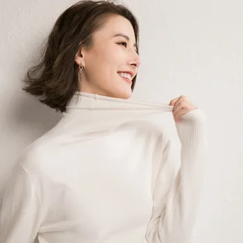 Kvinder Sweater 2020 Nye Kvindelige Rullekrave Lange ærmer Strikket Pullover Jumper Trække Femme Tøj Slim Design-God Kvalitet