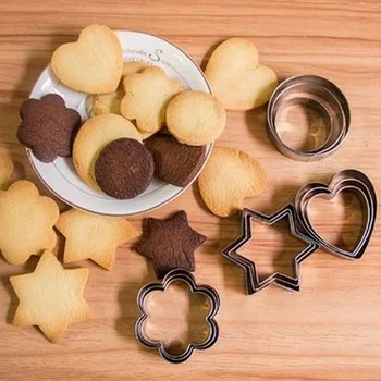 Køkken Bagning Værktøjer 12Pcs Cookie Cutters Forme Rustfrit Stål Stjernede Heart Shape Cookie Skimmel DIY Fondant Kager Udsmykning