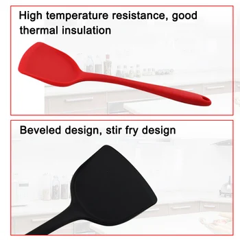 1 Pc, Non-Stick Turner Silicone Spatel Varme-Resistente Lange Håndtag Silicone Turner Køkken Køkkenredskaber-40